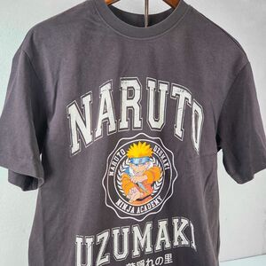 Vintage Naruto Uzumaki Tee Heavyweight Oversized Double Sided Brown Sz S